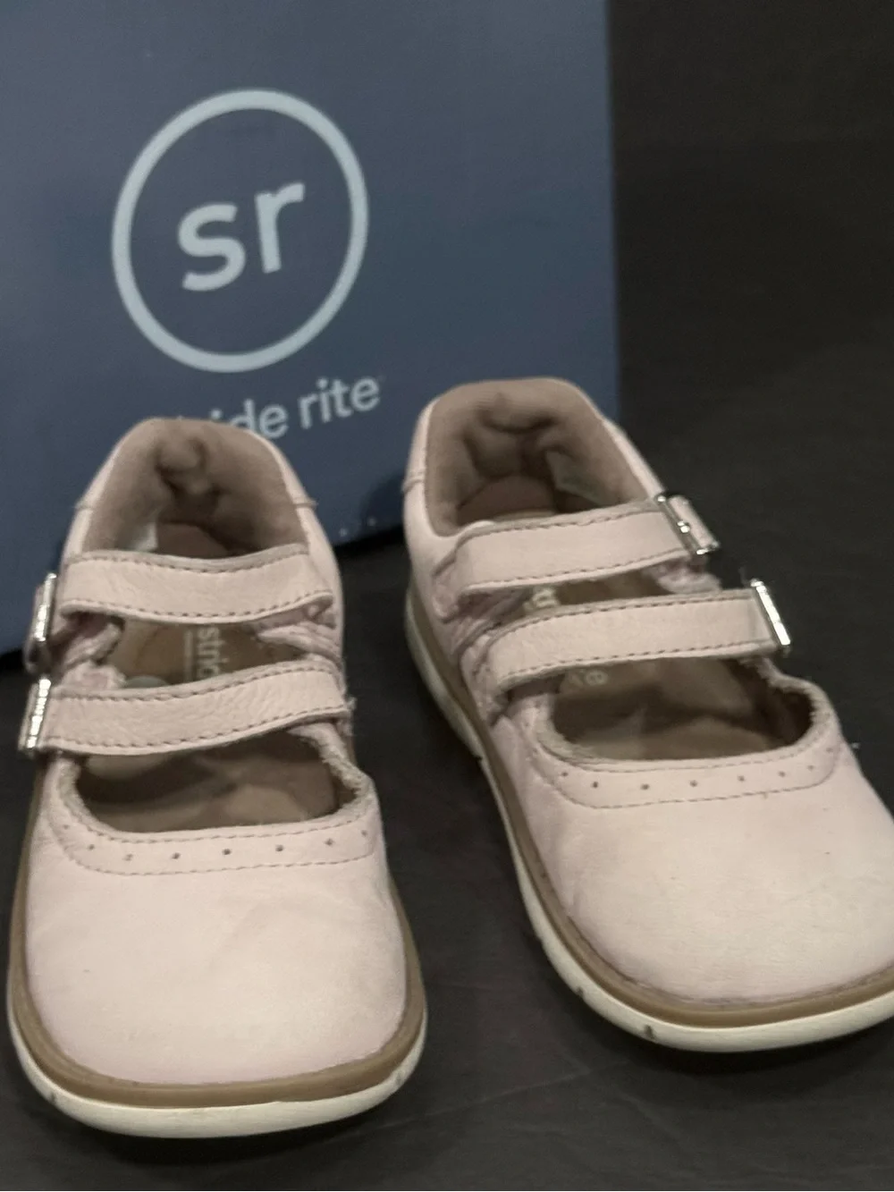 Stride Rite Coraline Light Pink Leather Double-Strap Mary Jane Shoes Size 7.5